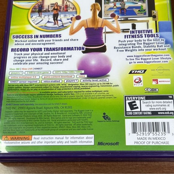 XBOX 360 Biggest Loser Ultimate Workout Kinect - Picture 5 of 6